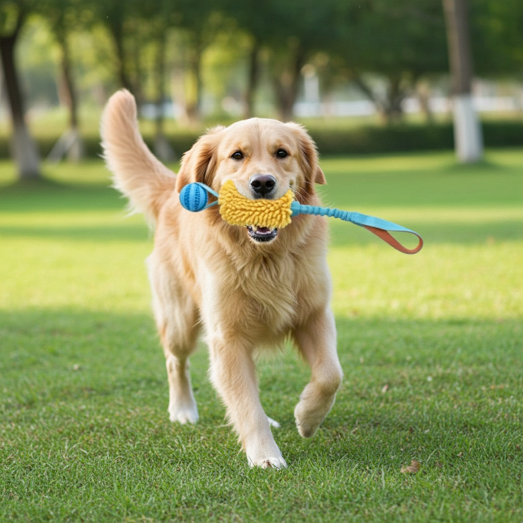 Chenille Tug Toy with Ball