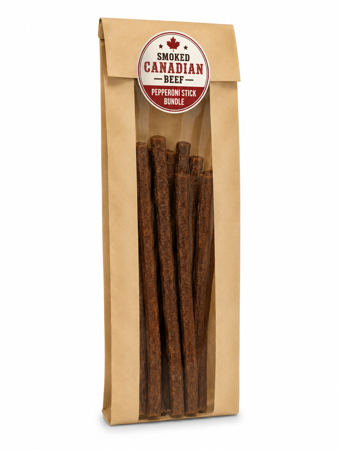 8" Smoked Pepperoni Stick Dog Chew (Canadian Beef) — Bundle (3 Pack or 6 Pack)