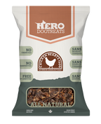 Hero Dog treats package with chicken hearts