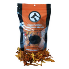 Bag of dried pumpkin treats for dogs with visible pumpkin pieces