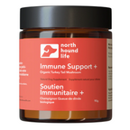 Jar of North Hound Life immune support supplement with red label on a white background