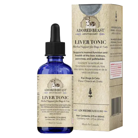 Adored Beast Liver Tonic bottle and packaging on a white background