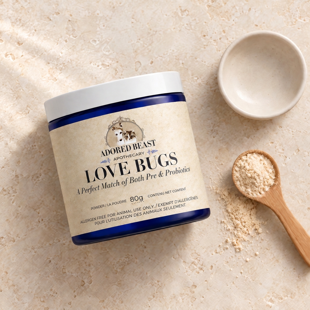 Adored Beast Love Bugs | Prébiotique et probiotique pour chiens et chats – 80 g