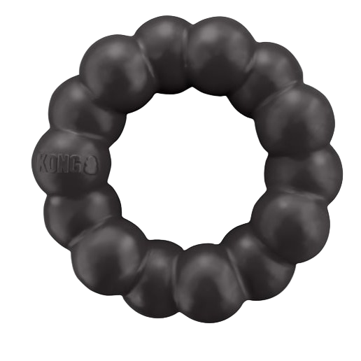 Black rubber ring toy with KONG branding
