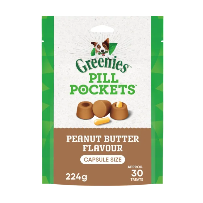 Greenies Pill Pockets | Capsule Size Peanut Butter Flavour – 30 Count
