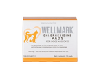 Wellmark Chlorhexidine Pads box for dogs and cats, featuring a white box with orange accents, a dog silhouette inside a heart, and product details printed on the front.