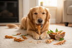 dog eating dehydrated chicken feet